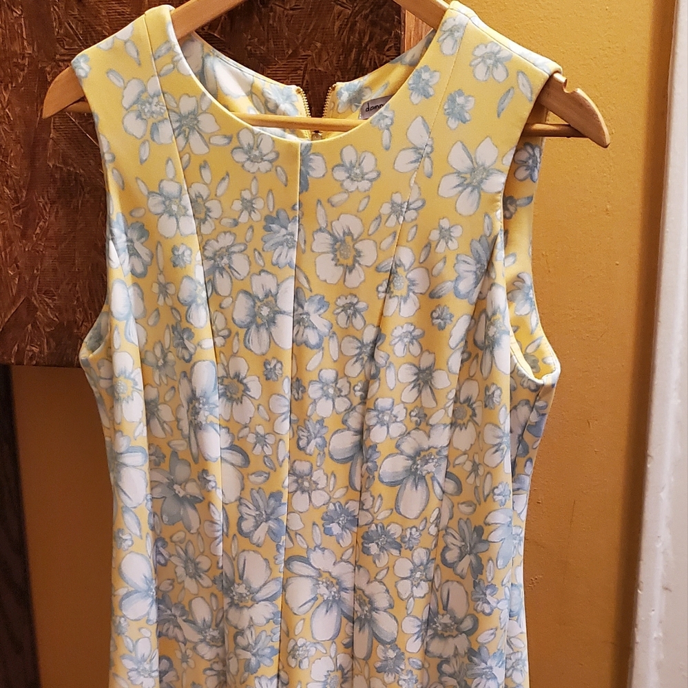 Yellow with mint flower Dress